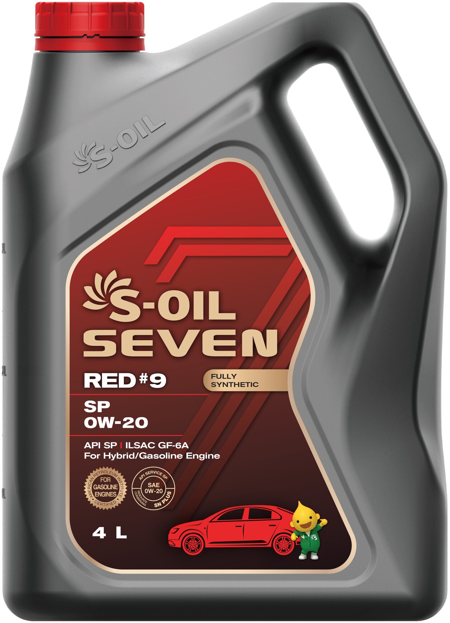 Синтетическое моторное масло S-OIL 7 RED #9 SP 0W-20 4л
