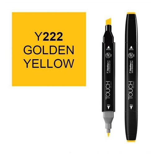 Художественный маркер TOUCH Маркер спиртовой двухсторонний TOUCH ShinHan Art, желтый золотистый