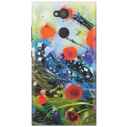 фото Re:pa накладка transparent для sony xperia l2 с принтом "яркие цветы"