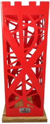 Подставка для зонтов Syndicate: "дали". Из стали. Основание - Натуральный Дуб. 24х24х56см. Красный.