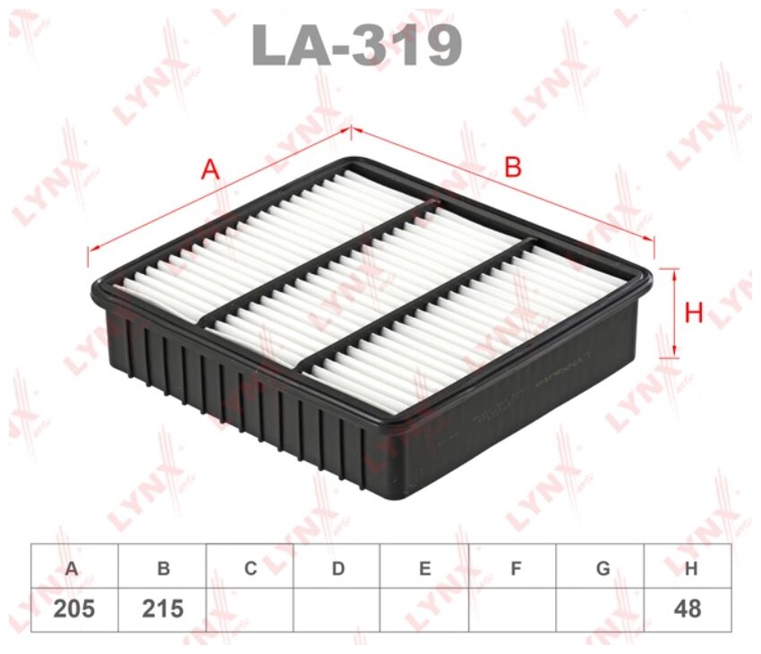 Воздушный фильтр LYNXauto LA-319