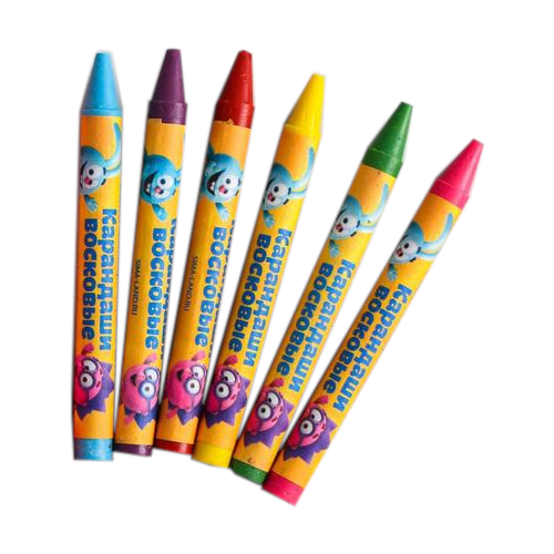 Сима-ленд Восковые карандаши Смешарики Крош, 6 цв. разноцветный