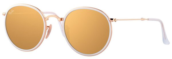 Солнцезащитные очки Ray-Ban, круглые, оправа: пластик, складные, с защитой от УФ, зеркальные