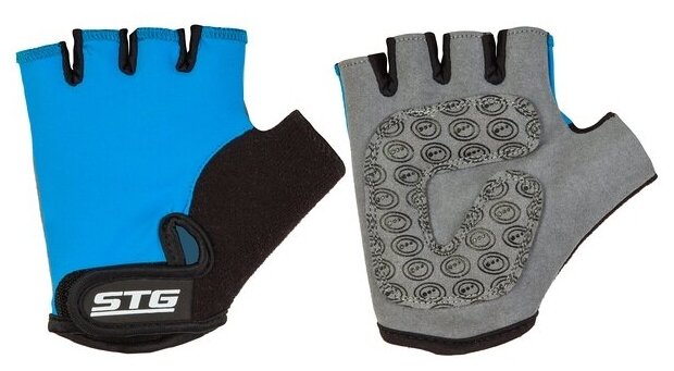 Перчатки STG детск. летние с защитной прокладкой, застежка на липучке, размер Л, синие
