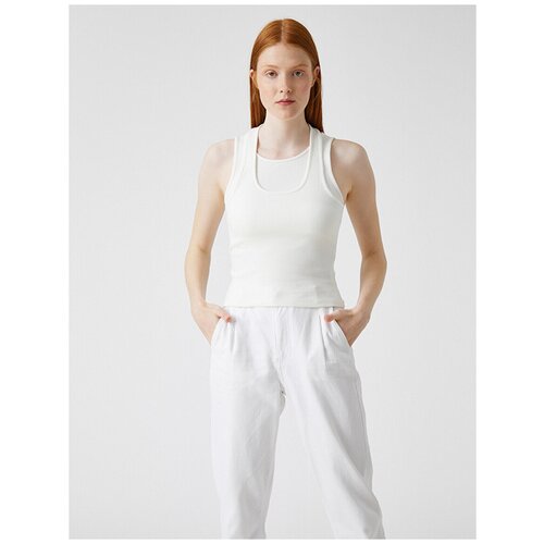 фото Майка koton teenage, 1yal38031ok, цвет: off white, размер: l