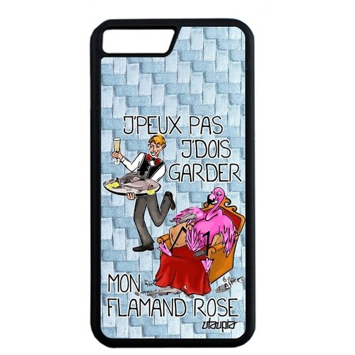 фото Противоударный чехол на телефон // apple iphone 8 plus // "не могу - у меня фламинго!" анекдот принт, utaupia, голубой