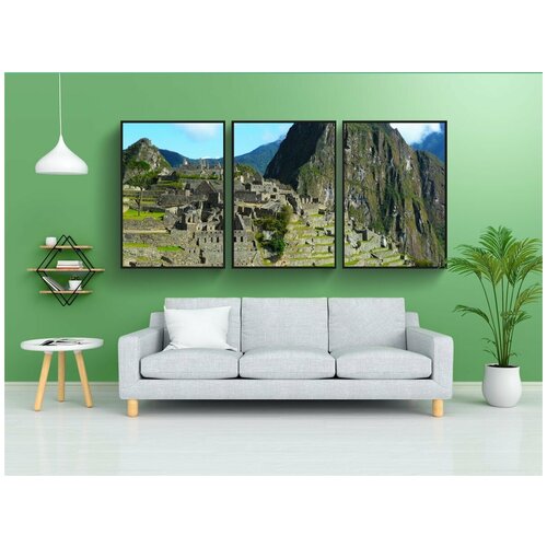 фото Набор модулных постеров для интерьера "мачу-пикчу, перу, древний" 60x90 см. в тубусе, без рамки lotsprints