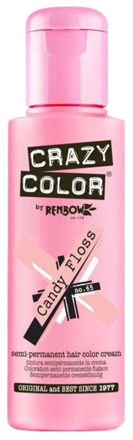 Crazy Color Краситель прямого действия Semi-Permanent Hair Color Cream, 65 candy floss, 100 мл