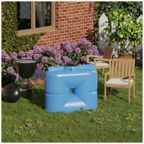 Изображение товара Емкость Ирпласт S, 500л, пищевая, голубая, с отводами 1", пластик