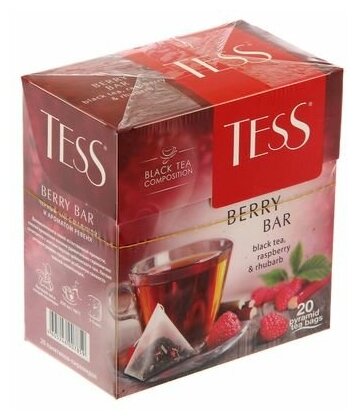 Чай черный Tess Berry Bar 1,8г х 20 пак/пирамидки - фотография № 6