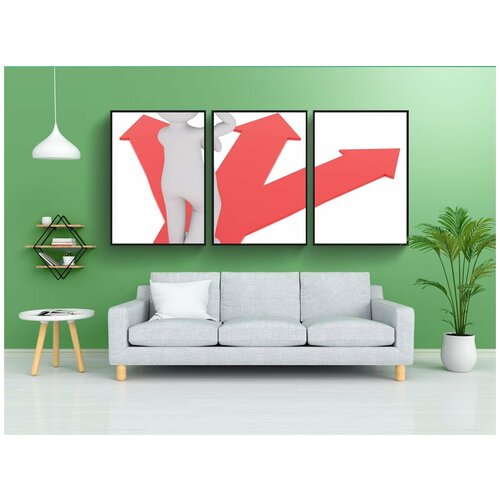 фото Набор модулных постеров для интерьера "направление, дорожка, решение" 60x90 см. в тубусе, без рамки lotsprints