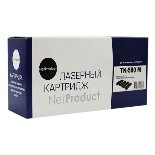 Тонер-картридж лазерный NetProduct TK-580 для Kyocera FS-C5150DN/ECOSYS P6021, пурпурный