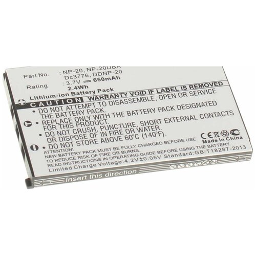 Аккумулятор iBatt iB-U1-F138 650mAh для Casio Exilim EX-S600, Exilim EX-S770, Exilim Card EX-S770, Exilim EX-S880, Exilim EX-Z4, Exilim EX-Z60, Exilim EX-Z75, Exilim EX-M2, Exilim EX-Z5, Exilim Card EX-S880,