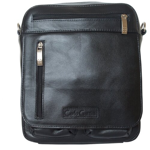 фото Кожаная мужская сумка carlo gattini tanaro black (арт. 5015-01)