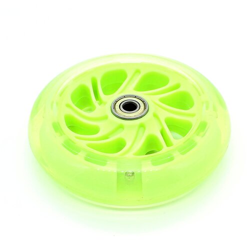 Колесо переднее светящееся для трехколесного самоката 120 мм (салатовое)