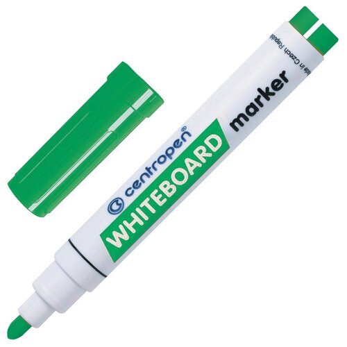 Маркер для доски Centropen круглый наконечник, 2,5 мм, зеленый (8559/1З) маркер для белой доски 3 6 мм зеленый клиновидный нак centropen 8959