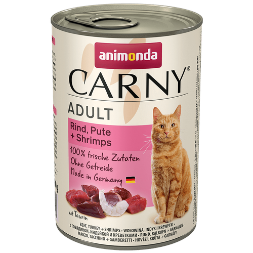 Animonda Carny для кошек Говядина, Индейка и Креветки 400 грамм (упаковка 6 штук)
