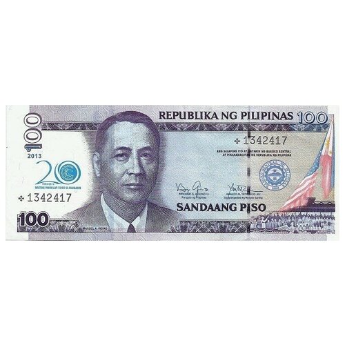 филиппины 100 песо 1969 1973 г первый президент независимых филиппин мануэль рохас unc Филиппины 100 песо 2013 г «20 лет Банку Филиппин» UNC Юбилейная!