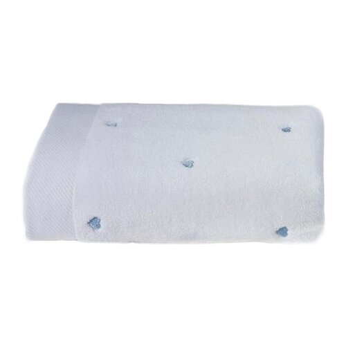 фото Soft cotton полотенце love 75х150 см белый/голубой