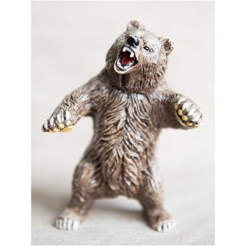 Статуэтка Медведь рычащий 9см подарок охотнику керамика