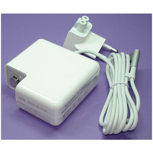 фото Блок питания (сетевой адаптер) для ноутбуков apple 16.5v 3.65a 60w magsafe l-shape replacement iqzip