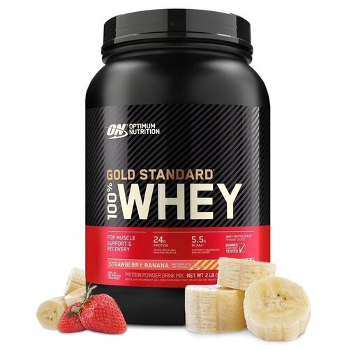 фото Сывороточный протеин optimum nutrition 100% whey gold standard 907 г (банан земляника)