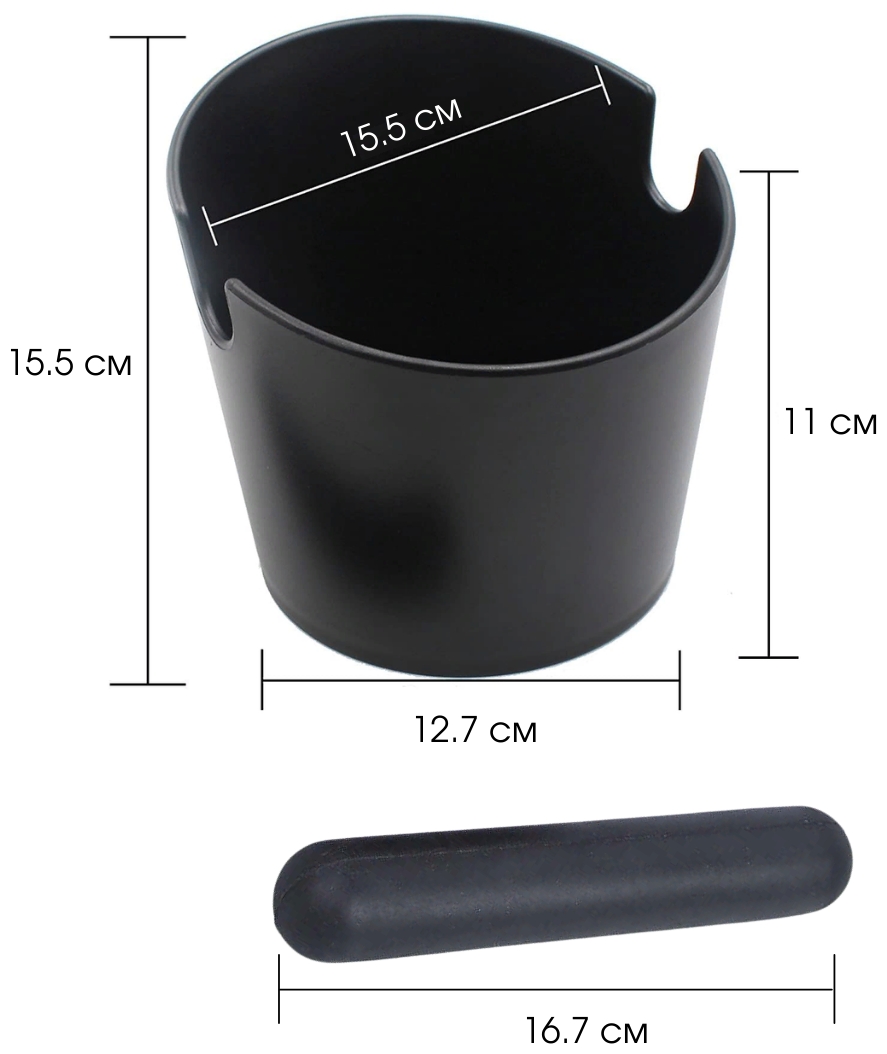 Нок-бокс для кофе пластиковый 15.5*15.5 см Milk Mazer, цвет черный, нок бокс для кофейных отходов, контейнер для кофейного жмыха - фотография № 6