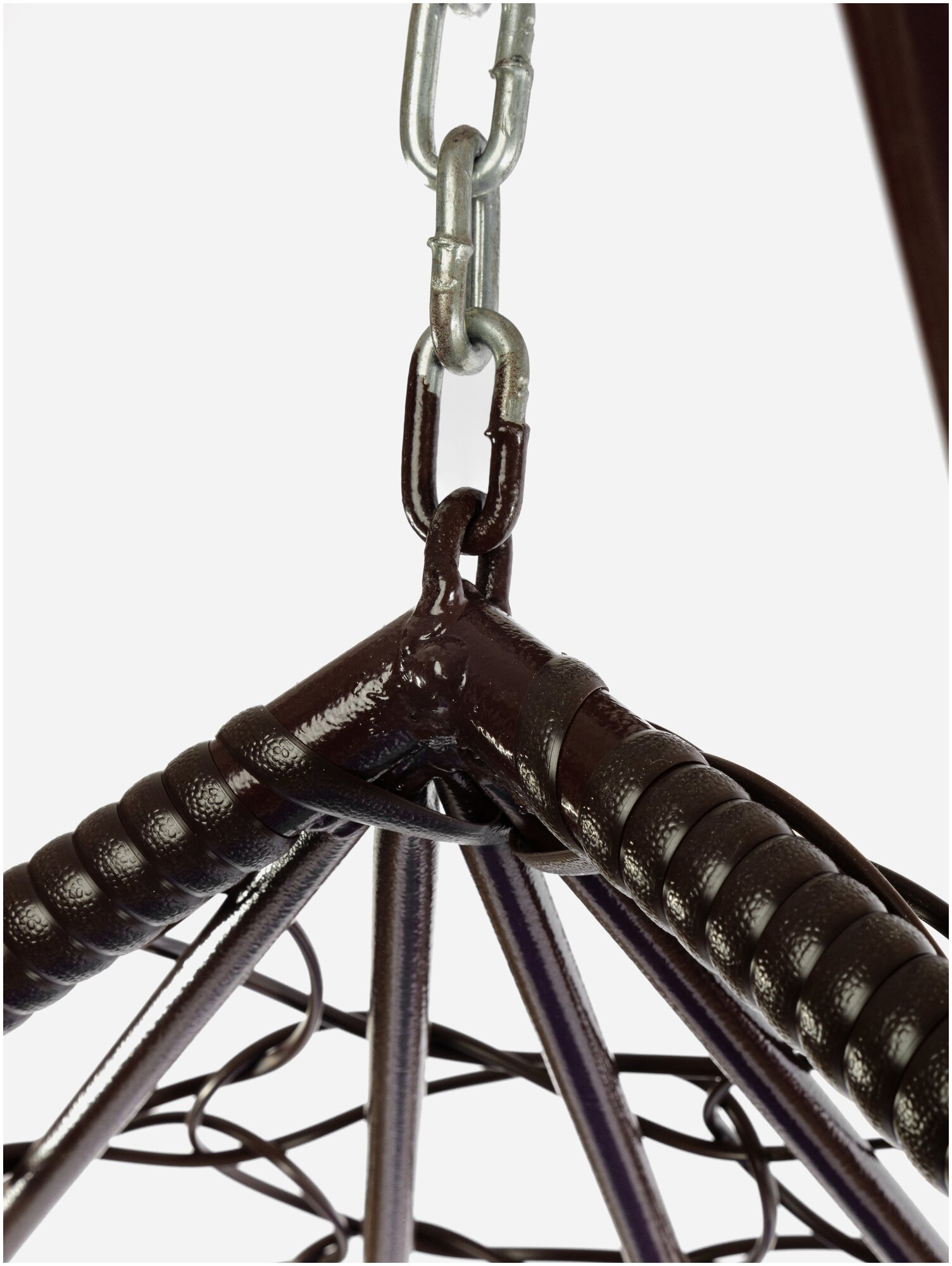 Подвесное кресло m-group капля ротанг коричневое, серая подушка - фотография № 12