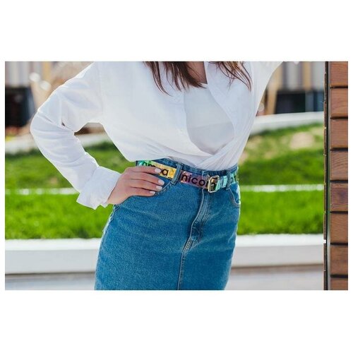 фото Ремень женский из зеркальной кожи unicorn rusexpress