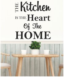 Надпись интерьерная наклейка на стену, мебель The kitchen heart для кухни, столовой, гостиной Lisadecor-shop