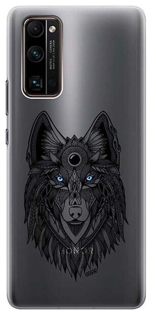 Ультратонкий силиконовый чехол-накладка для Honor 30 Pro+ с 3D принтом "Grand Wolf"