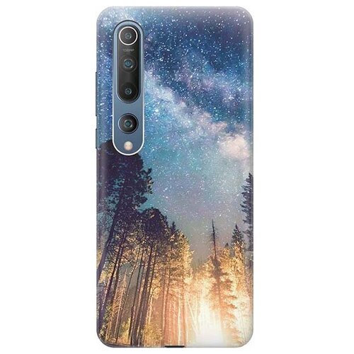 фото Ультратонкий силиконовый чехол-накладка для xiaomi mi 10 с принтом "млечный путь" gosso
