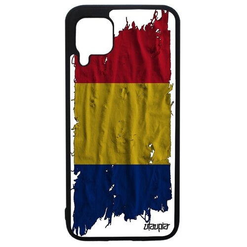 фото Простой чехол для мобильного // huawei p40 lite // "флаг румынии на ткани" государственный стиль, utaupia, белый