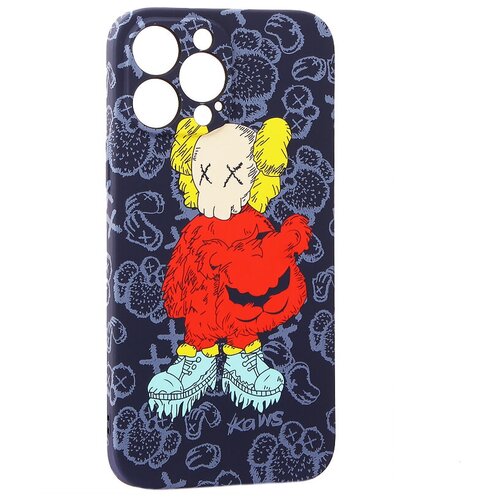 фото Чехол для iphone 13 pro max (6.7") силикон luxo 0.8мм с флуоресцентным рисунком kaws j58