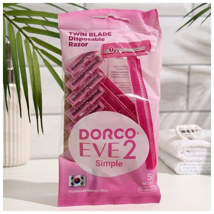 Станок для бритья одноразовый женский Dorco EVE2 Simple TD, 2 лезвия,5 шт.