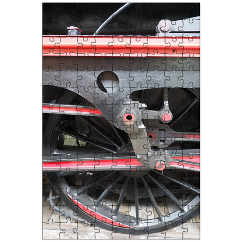 фото Магнитный пазл 27x18см."колесо, поезд, железная дорога" на холодильник lotsprints