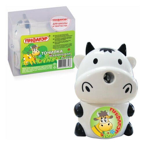 фото Точилка механическая пифагор "корова", металлический механизм, ассорти, корова, 222520