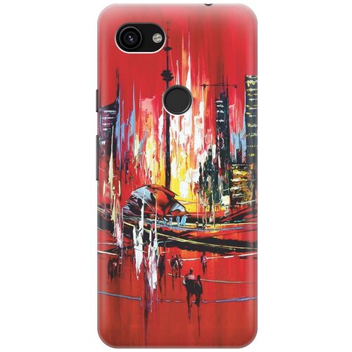 фото Силиконовый чехол на google pixel 3a / гугл пиксель 3а с принтом "акварельный город" gosso