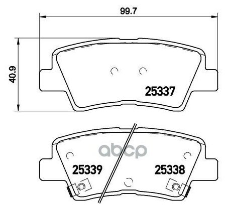 P30067_колодки Дисковые Задние! Kia Soul 1.6i/Crdi 09>, Hyundai Sonata V 2.0ti/Crdi 05> Brembo арт. P 30 067