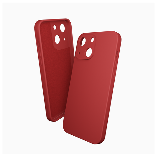 фото Чехол накладка с защитой камеры для iphone 13 и ворсовой подкладкой / красный qvatra
