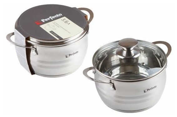 Кастрюля из нержавеющей стали 3,8 л PERFECTO LINEA Arcelia (50-120115)