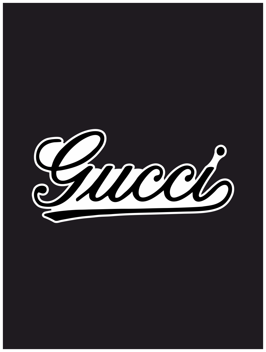Наклейка на авто Gucci Гуччи 20x9 см.
