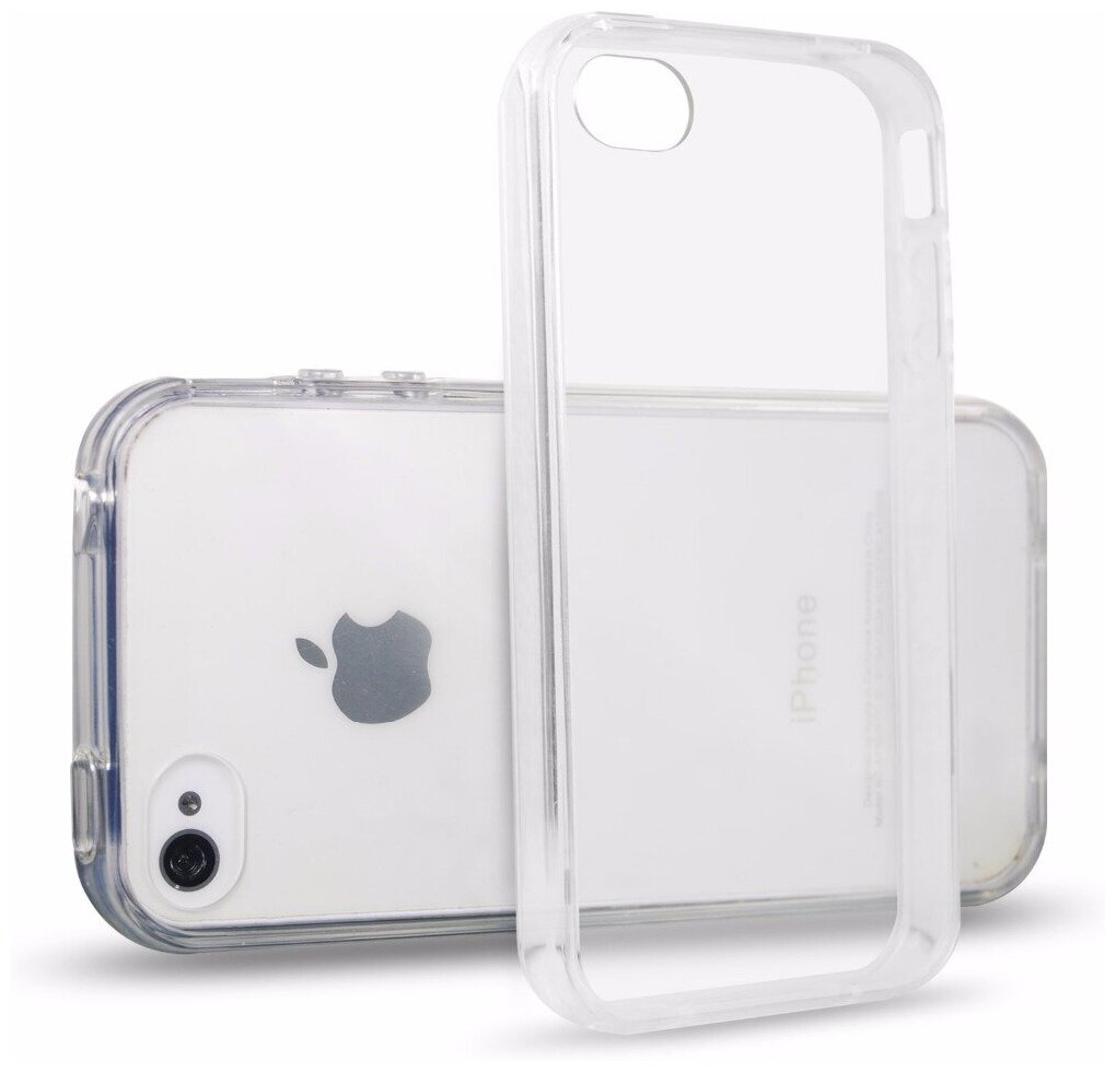 Чехол панель-накладка MyPads для iPhone 4/ 4S ультра-тонкая полимерная из мягкого качественного силикона прозрачная