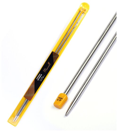 Спицы для вязания прямые Maxwell, металл 35-45 d=4,5 мм 35 см (2 шт.)