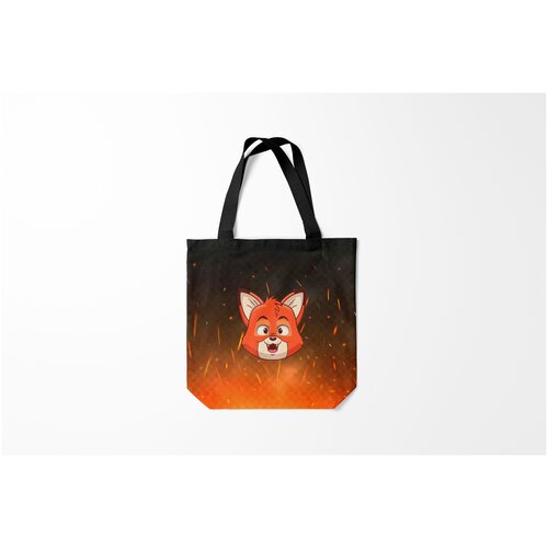 фото Сумка-шоппер / 40х40 см / звери / лисы лисенок burnettie