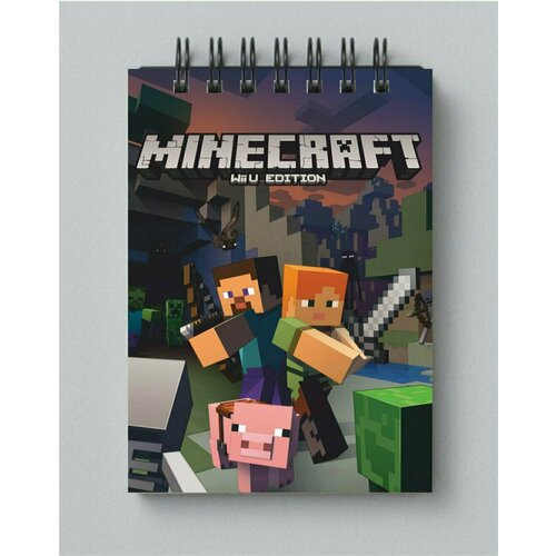 Блокнот для записей GOODbrelok Майнкрафт Minecraft А6 на кольцах блокнот спящий кот с лапками розовый 80 листов блокнот желаний для девочек блокнот в плюшевой обложке ежедневник планер