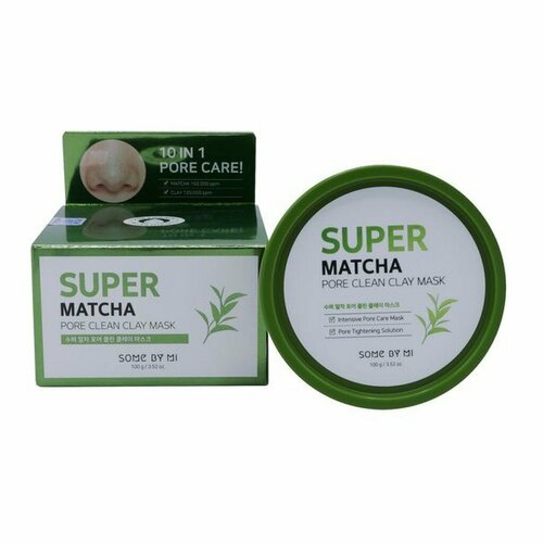 Очищающая глиняная маска для лица с экстрактом чая SOME BY MI Super Matcha Pore Clean Clay Mask 100g