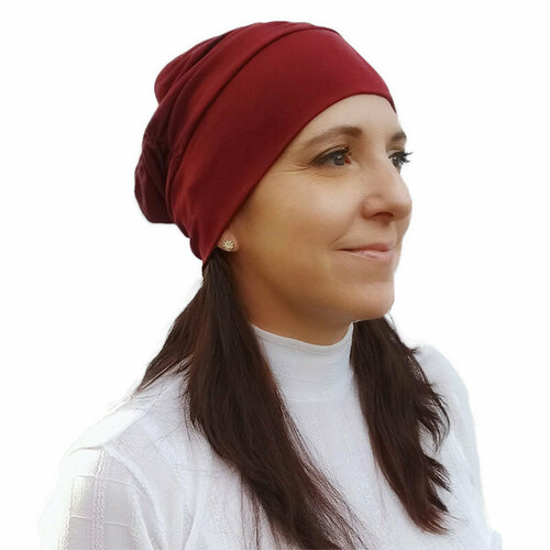 Шапка , размер 52/58, бордовый