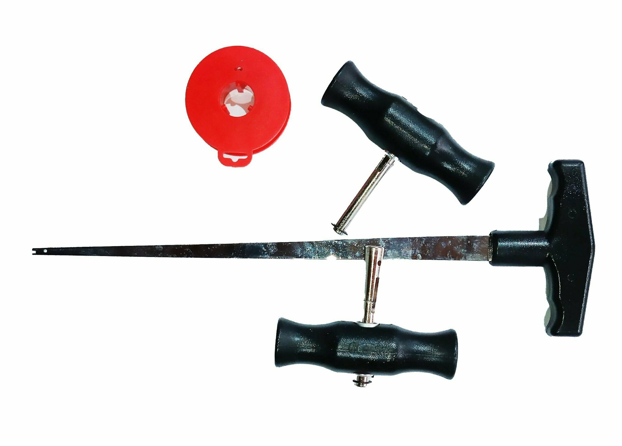 фото Набор для срезки стекол, струна 0,6 мм на пластмассовой бобине, шило, держатели.