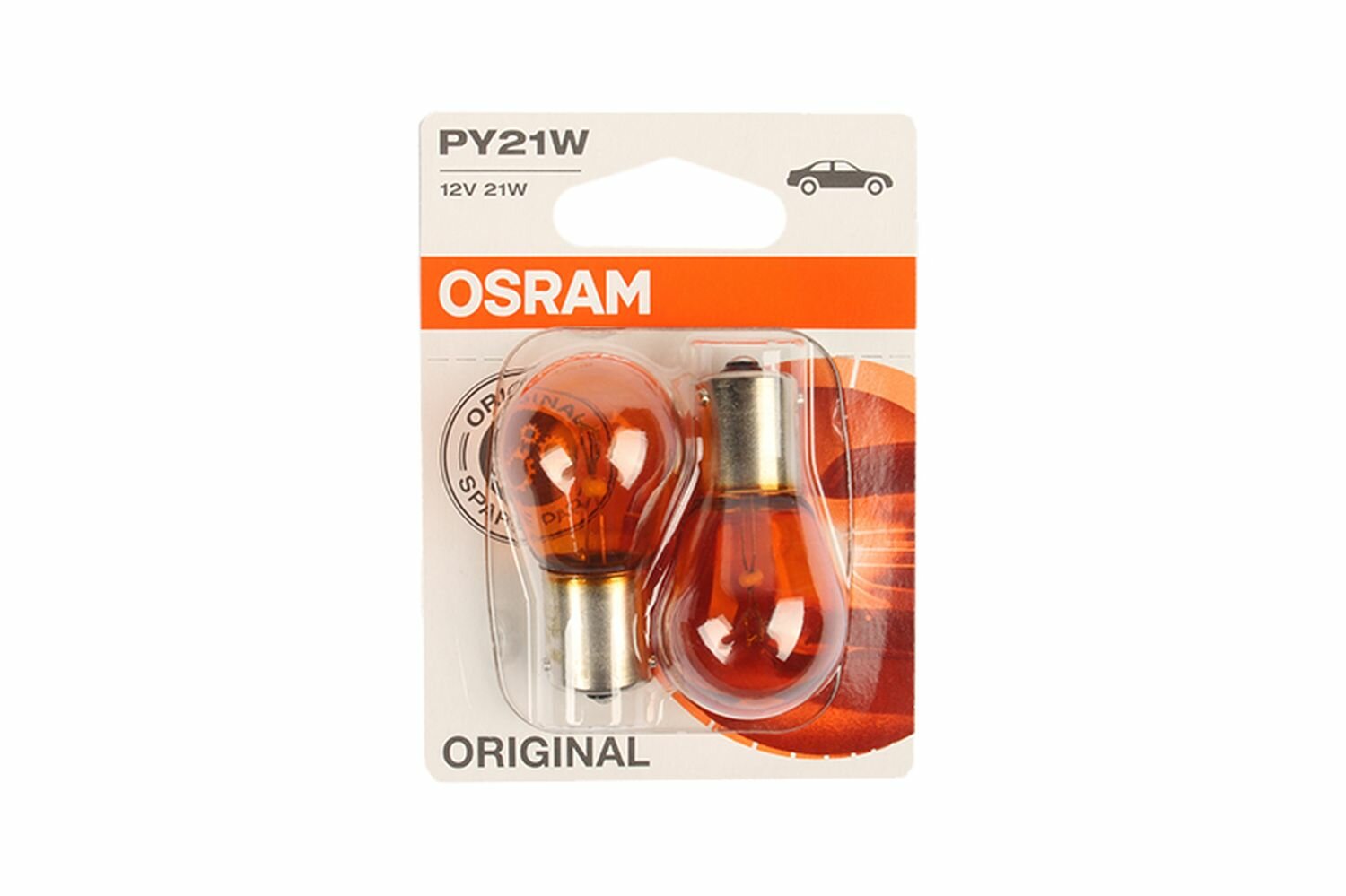 Лампа 12Vx21W OSRAM желтая 2шт комплект